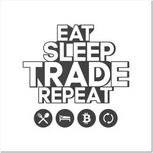 EAT SLEEP TRADE REPEAT - Ethereum Shirt and Hoodie Posters and Art